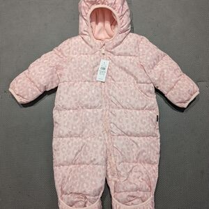 Pink Leopard Print Baby Snowsuit
